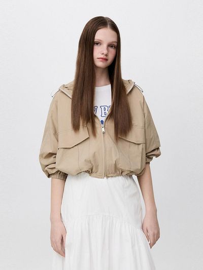 SJYP Cropped Hood Blouson Jacket (PW2F3WJM251WBG)
