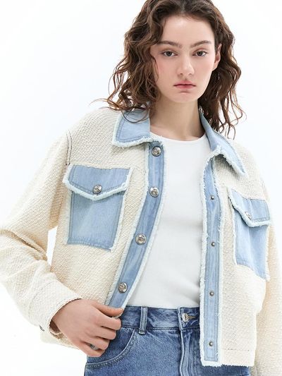 SJYP Denim Utility Pocket Blazer (PW2F1WJC102WCR)