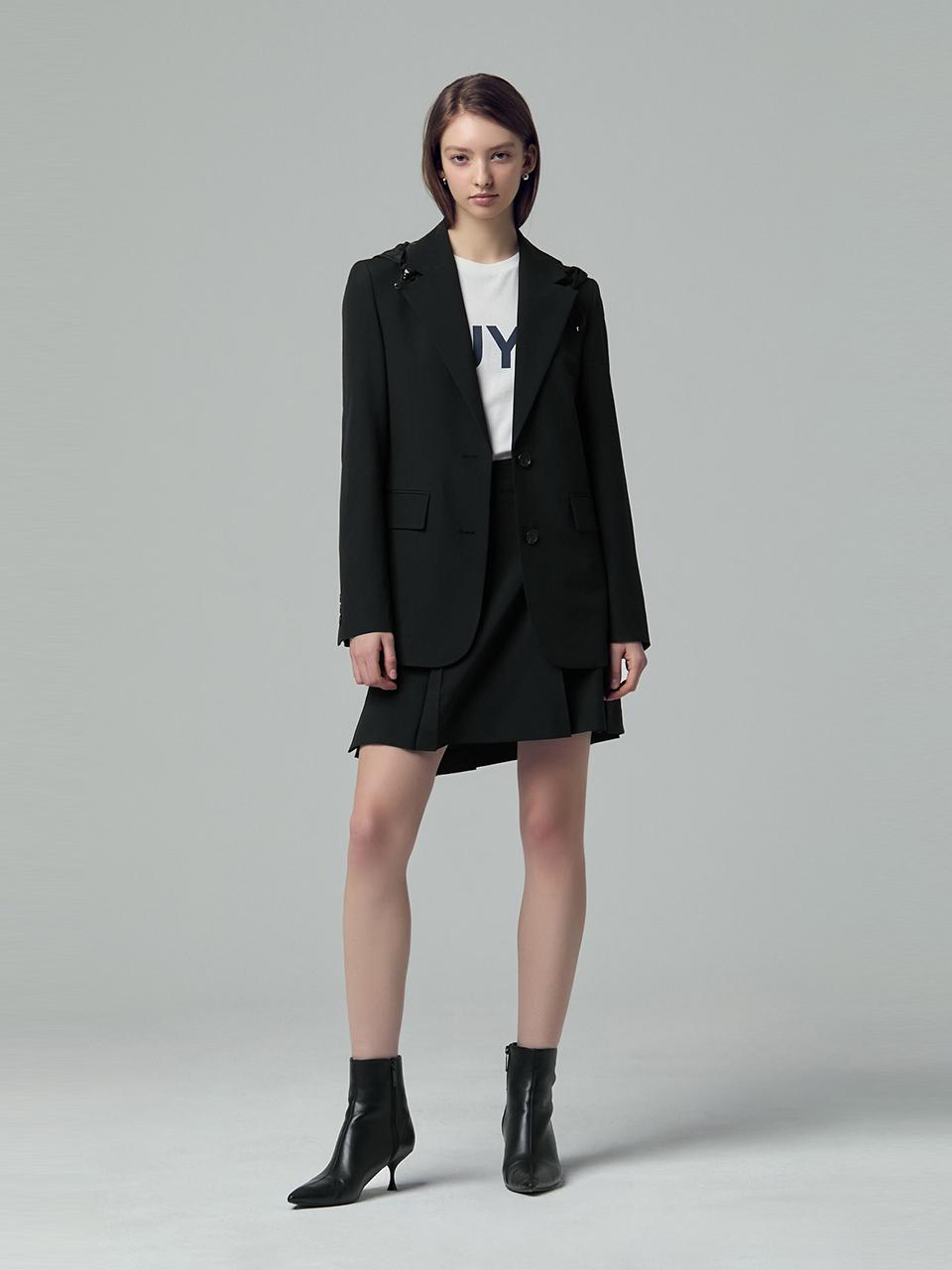 SJYP Detachable Hood Belt Blazer