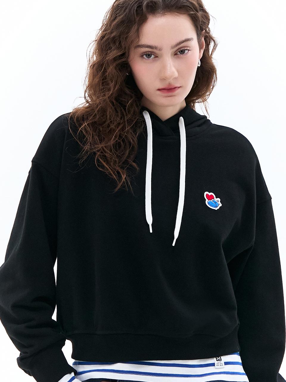 SJYP Dino Patch Drop Shoulder Hoodie