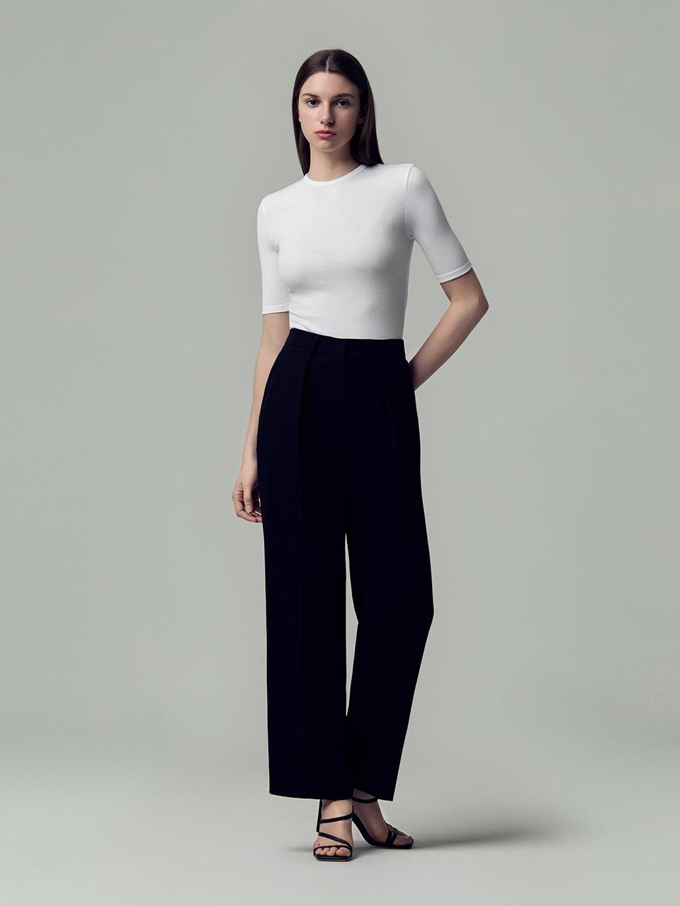 SJYP Essential Back Elastic Summer Wide Pants