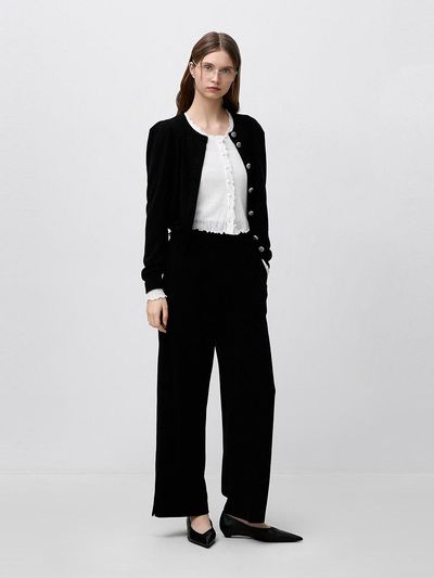 SJYP Essential Slit Jersey Wide Pants (PW2F3TPCE15WBK)