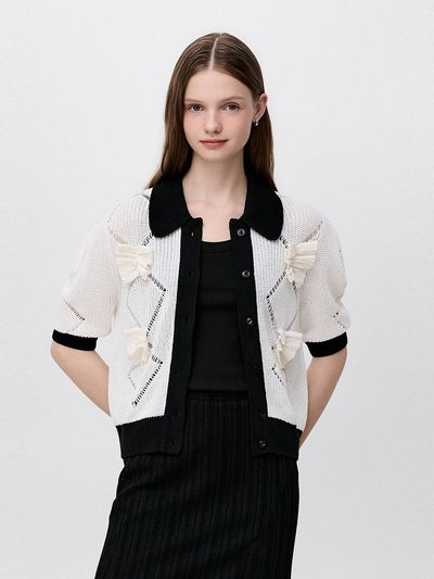 SJYP Frill Point Knit Cardigan (PW2F4KCD918WIV)