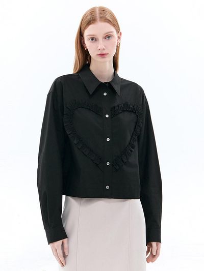 SJYP Heart Shirt (PW2F3WSH505WBK)