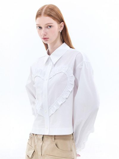 SJYP Heart Shirt (PW2F3WSH505WWT)