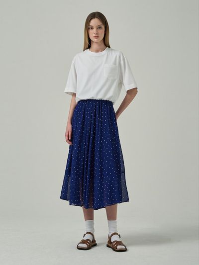 SJYP Jersey Top Dot Chiffon Dress