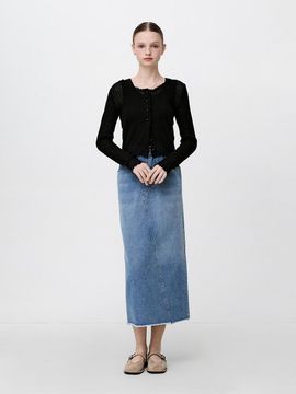 SJYP Linen Blend Jersey Cardigan (PW2F4TSHE04WBK)
