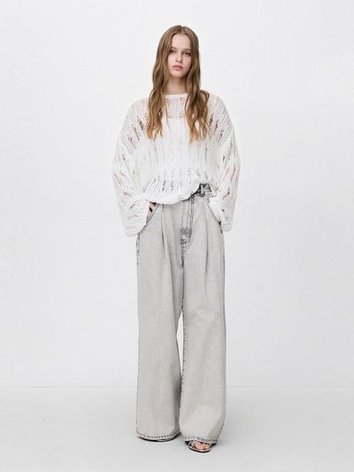 SJYP Loose Net Knit Sweater (PW2F5KTO919WWT)