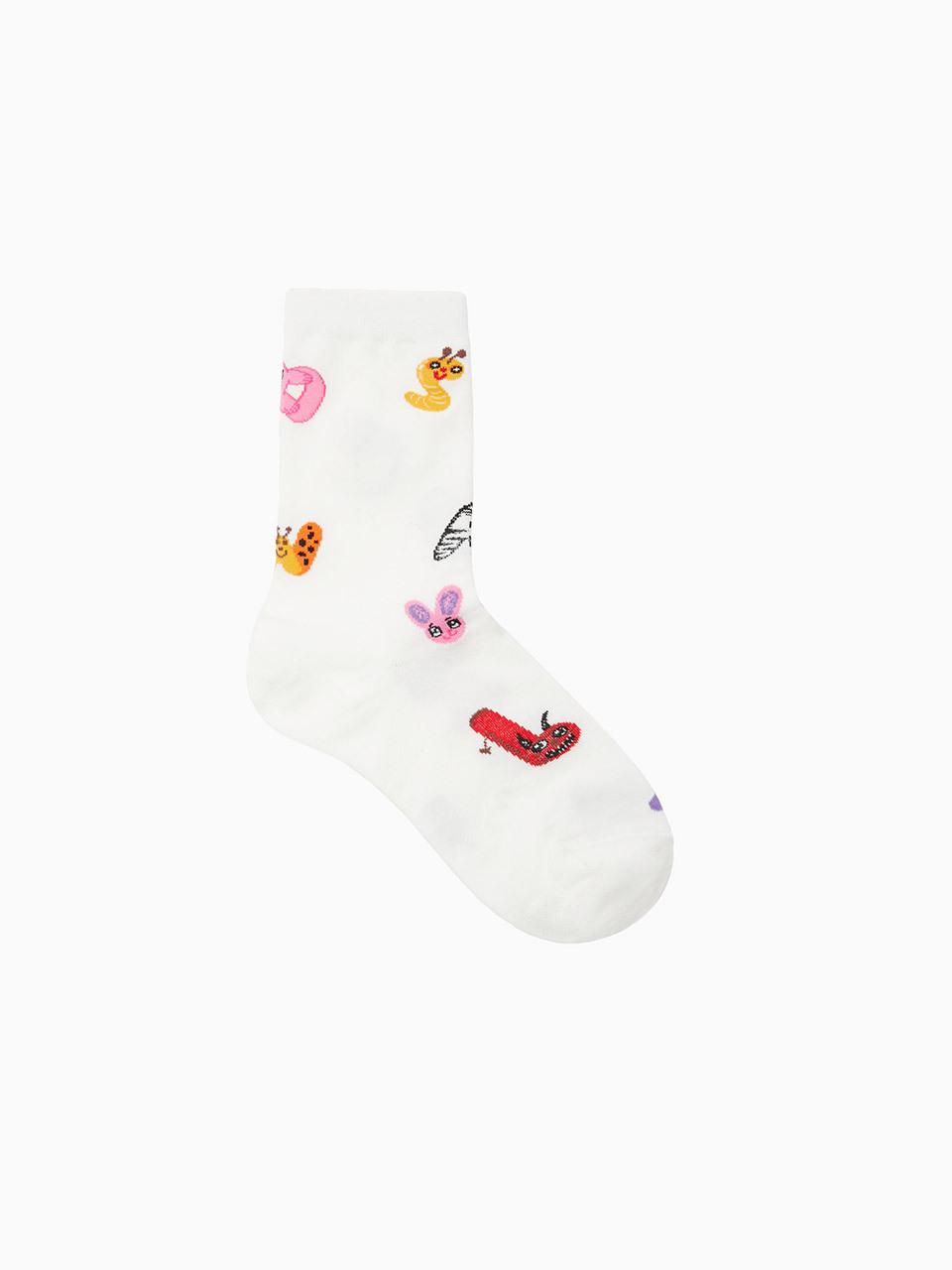 SJYP Print Pattern Socks (PW2F3ACKC04WWT)