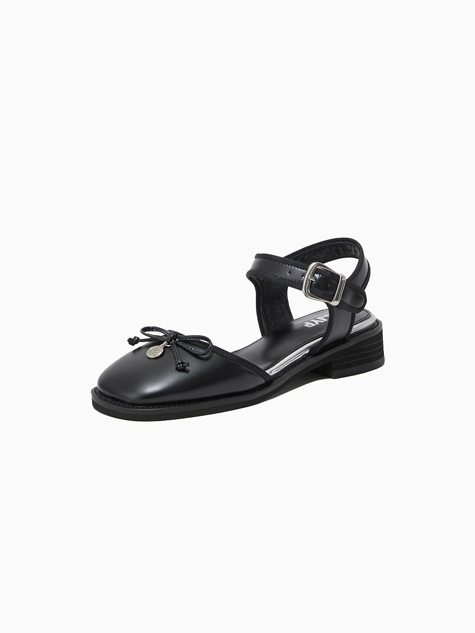 SJYP Ribbon Round Toe Sandals (PW2F3ASZT11WBK)