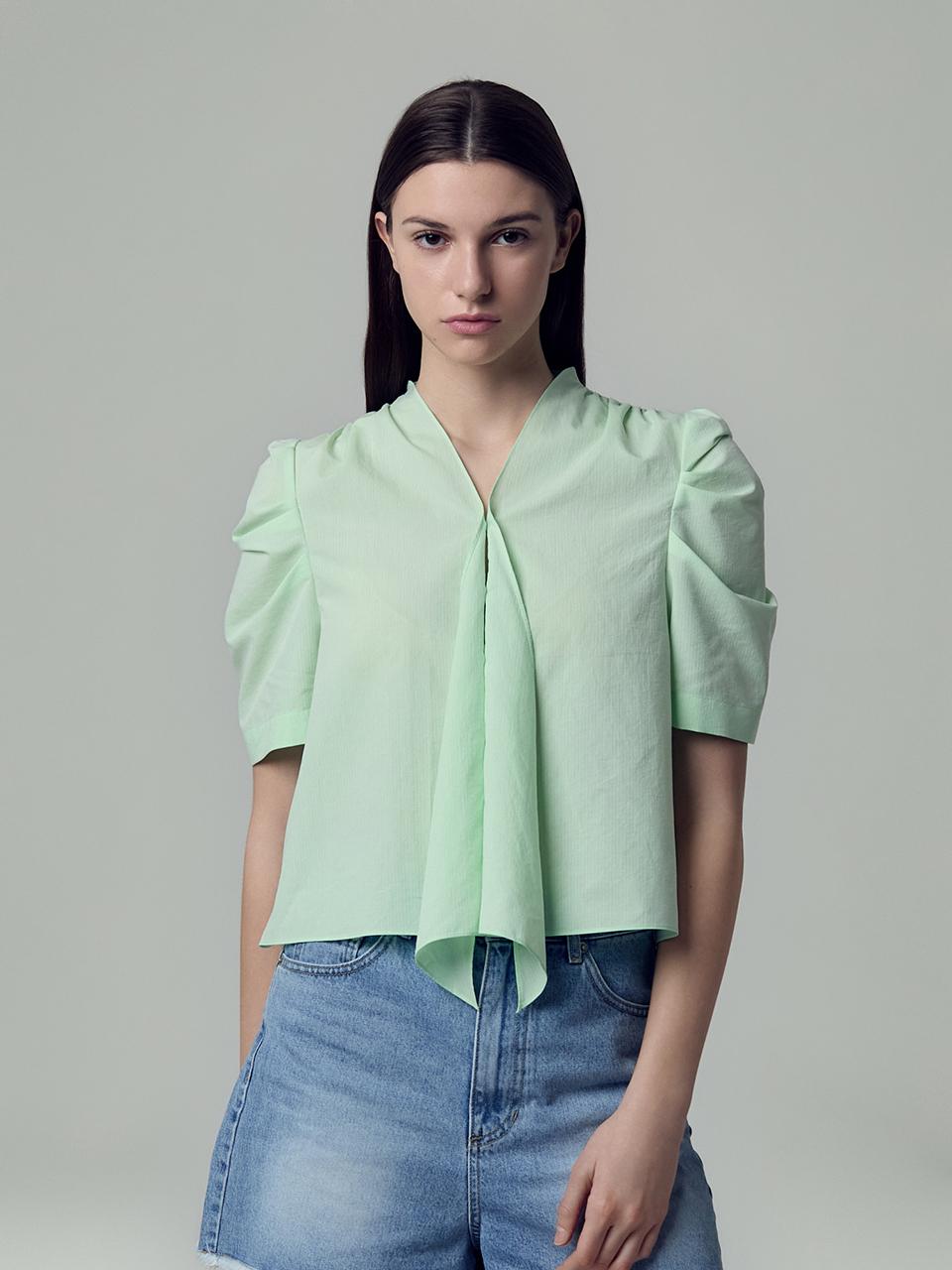 SJYP V-neck sleeve blouse [Purple]