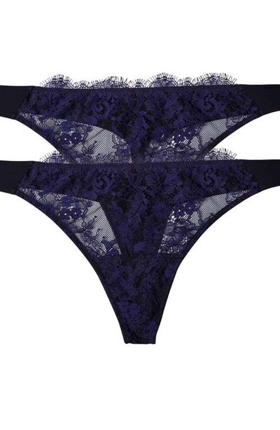 Skarlett Blue Skarlett Blue Entice Lace Front Thong 2-Pack