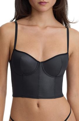 Skarlett Blue Skarlett Blue Late Night Faux Leather Corset Cami