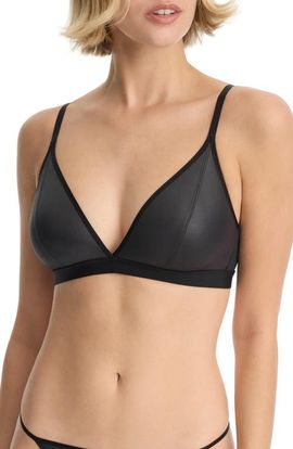 Skarlett Blue Skarlett Blue Late Night Faux Leather Triangle Bralette