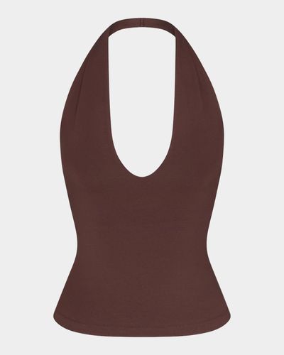 SKIMS Low-Back Plunging Halter Top