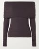 SKIMS Sheer Modal-Blend Off-The-Shoulder Long-Sleeve Top - Phoenix - 1