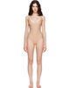 SKIMS SKIMS Beige SKIMS Body Unlined Plunge Thong Bodysuit - 1