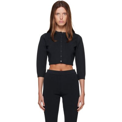 SKIMS SKIMS Black Refined Knit Cropped Cardigan