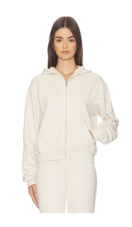 SKIMS SKIMS Drapey French Terry Shrunken Zip Up Hoodie