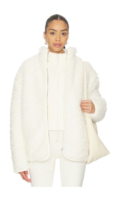 SKIMS SKIMS Faux Fur Zip Up Mock Neck Jacket