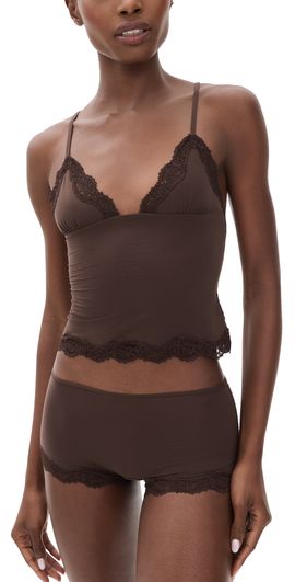 SKIMS SKIMS Fits Everybody Lace Cami and Boy Short Set Espresso
