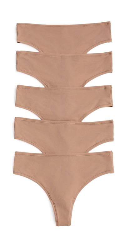SKIMS SKIMS Fits Everybody Thong Panties 5 Pack Sienna
