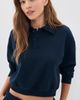 SKIMS SKIMS Fleeced Polo Sweatshirt Navy - 2