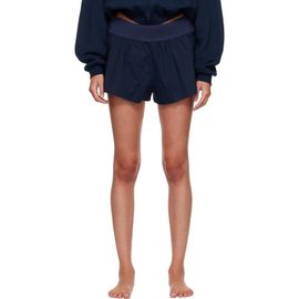 SKIMS SKIMS Navy Woven Cotton Flutter Shorts