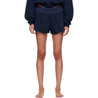 SKIMS SKIMS Navy Woven Cotton Flutter Shorts