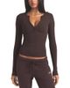 Skims Skims Ribbed Cotton Blend Henley Top - 1