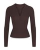 Skims Skims Ribbed Cotton Blend Henley Top - 4