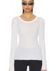 SKIMS SKIMS Sheer Cotton Long Sleeve Top - 1