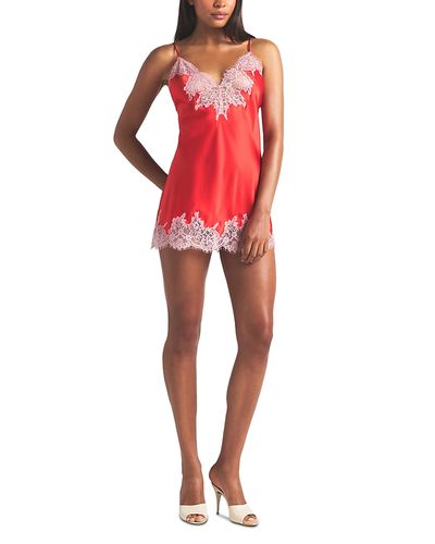 Skims Skims Silk Blend Lace Trim Mini Slip Dress