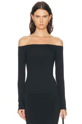 SKIMS SKIMS Smooth Layers Long Sleeve Off The Shoulder Top