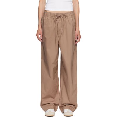 SKIMS SKIMS Tan Woven Cotton Oversized Straight Leg Lounge Pants