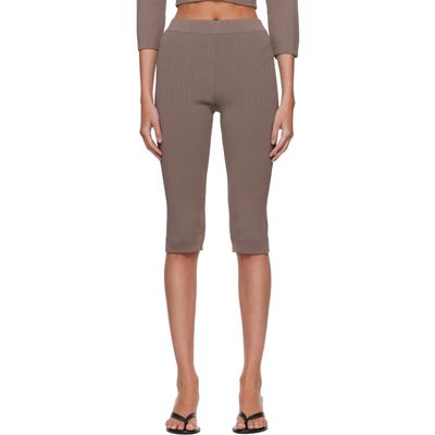 SKIMS SKIMS Taupe Refined Knit Capri Leggings