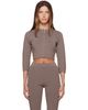 SKIMS SKIMS Taupe Refined Knit Cropped Cardigan - 1