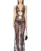 SKIMS SKIMS Ultra Fine Lace Long Slip Dress - 1