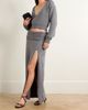 SKIMS Textured Knit High Slit Long Skirt - Dark Heather Gray - 2