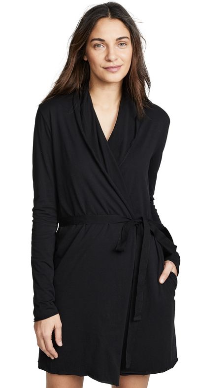 Skin Skin Wrap Robe Black 0