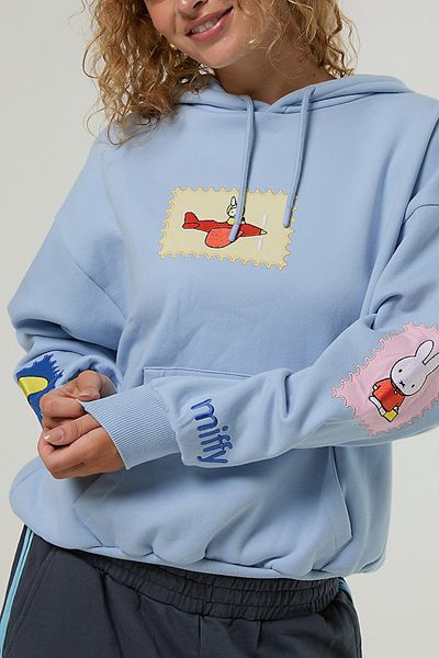 Skinnydip London Skinny Dip Skinnydip London Miffy Stamp Hoodie in Sky, Women's at Urban Outfitters