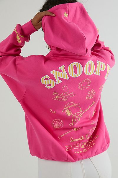 Skinnydip London Skinny Dip Skinnydip London Peanuts Sailing Hoodie in Pink, Women's at Urban Outfitters