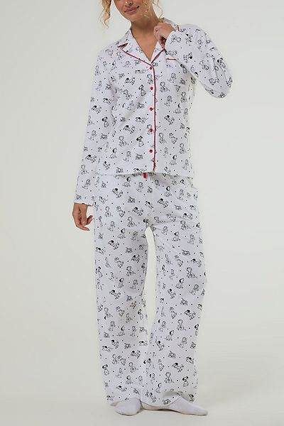 Skinnydip London Skinnydip London Disney 101 Dalmatians Pyjama Set with Scrunchie in White, Women's at Urban Outfitters