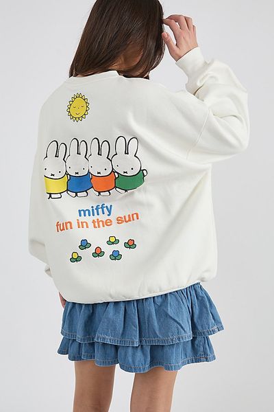 Skinnydip London Skinnydip London Miffy Fun In The Sun Sweatshirt in White, Women's at Urban Outfitters