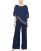 SL FASHIONS SL FASHIONS Asymmetrical Foil Trim Cape Jumpsuit - 1