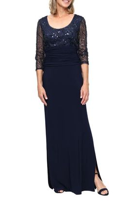 SL FASHIONS SL FASHIONS Beaded Matte Jersey Gown