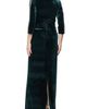 SL FASHIONS SL FASHIONS Beaded Sleeve Stretch Velvet Gown - 2