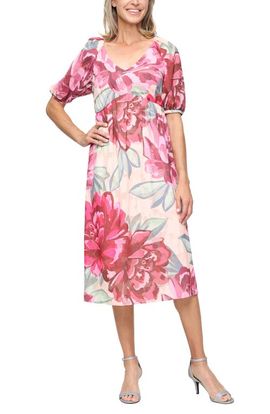 SL FASHIONS - Chiffon Capelet Floral Lace Cocktail Dress