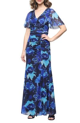 SL FASHIONS SL FASHIONS Floral Print Ruched Dress