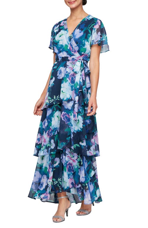 SL FASHIONS SL FASHIONS Floral Tiered Gown